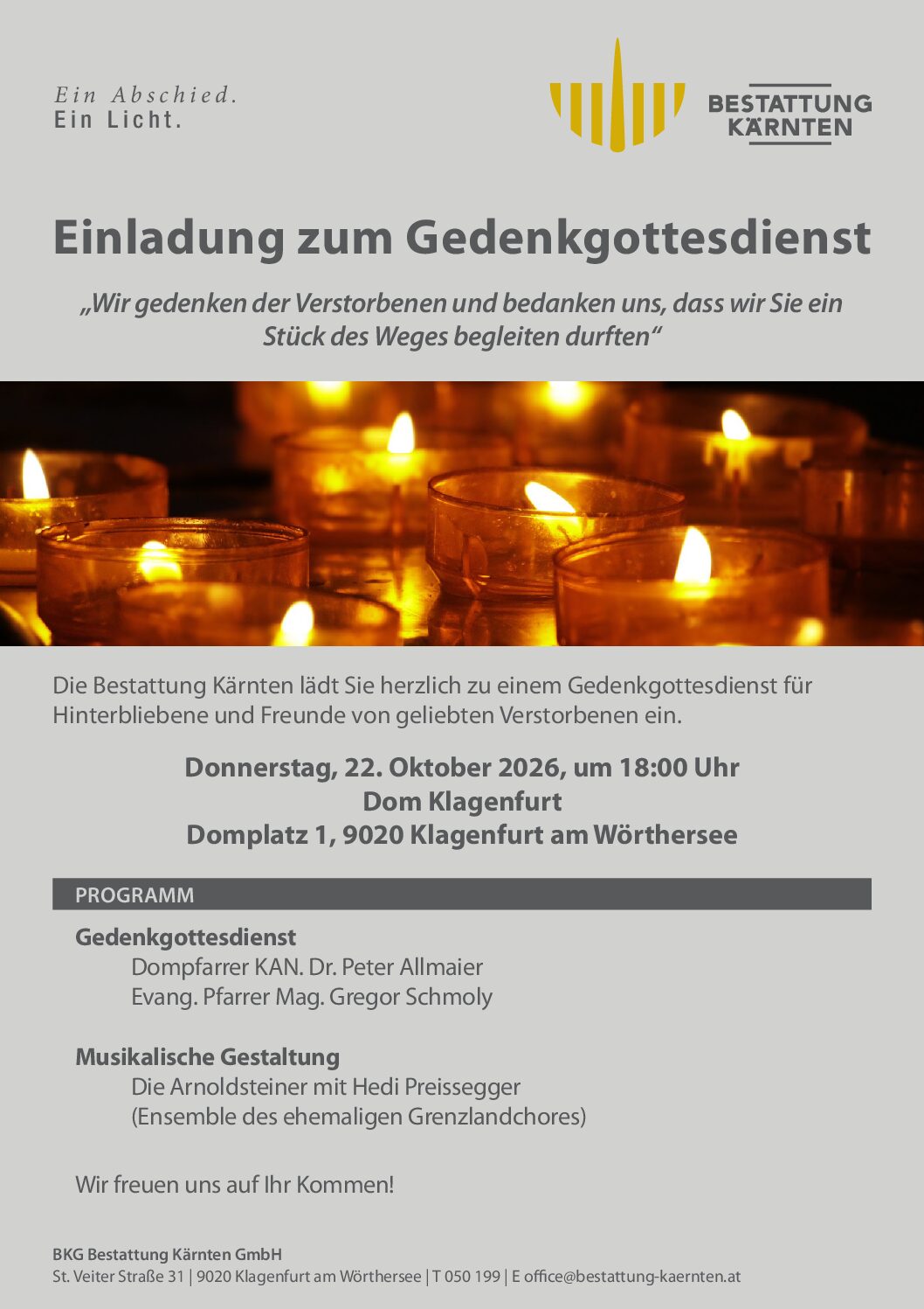Gedenkgottesdienst Klagenfurt 11/26